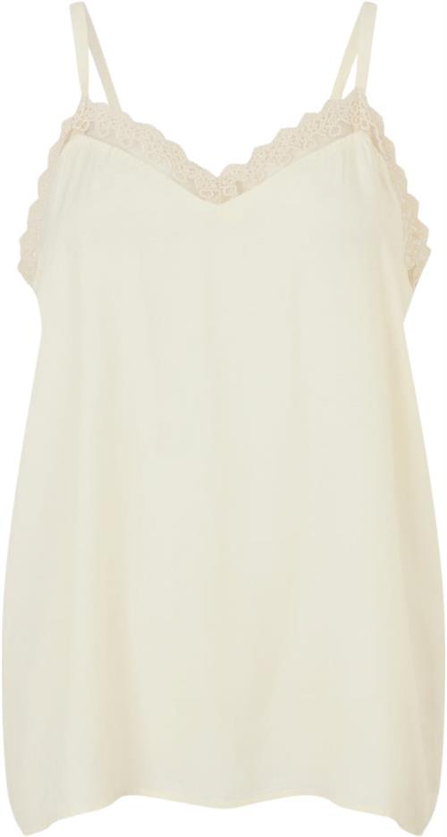 Se Lollys Laundry Vianell Top SL Kvinde White Tanktoppe Regular Fit Str L - hos Magasin ved Magasin