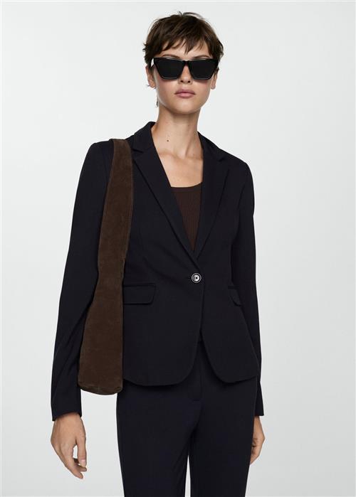 MANGO Suit Jacket With Pockets Kvinde Navy Blazere Str 40 - hos Magasin