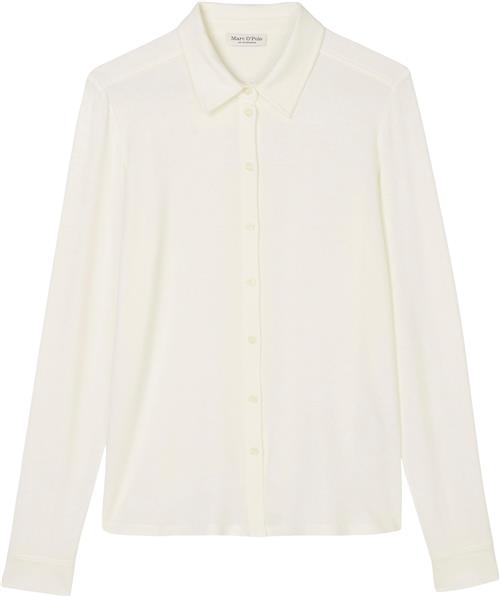 Se Marc O’Polo Jerseyblouse, Long Sleeve, Collar, Kvinde Off White Langærmede Skjorter Str L - hos Magasin ved Magasin