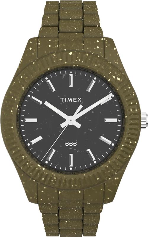 Timex Waterbury Ocean Olive Case and Bracelet With Black Dial One size - Ure hos Magasin