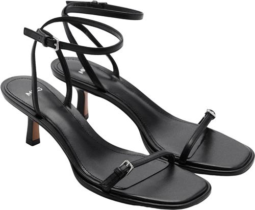 MANGO Highheeled Sandals With Buckles Kvinde Black Højhælede Sandaler Str 41 - hos Magasin