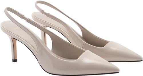 MANGO Patent Leathereffect Heeled Shoes Kvinde Natural White Slingbacks Str 42 - hos Magasin