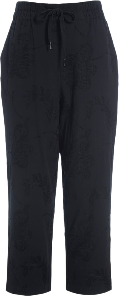 Bitte Kai Rand Embroidered Leaf Kvinde Black/black Leaf Capri Bukser Str S - hos Magasin