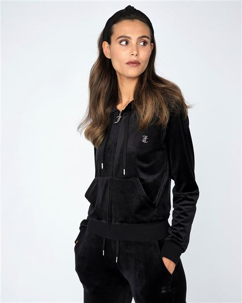 Juicy Couture Robertson Diamante Hoodie Kvinde Black Hættetrøjer Str XS - Velour hos Magasin