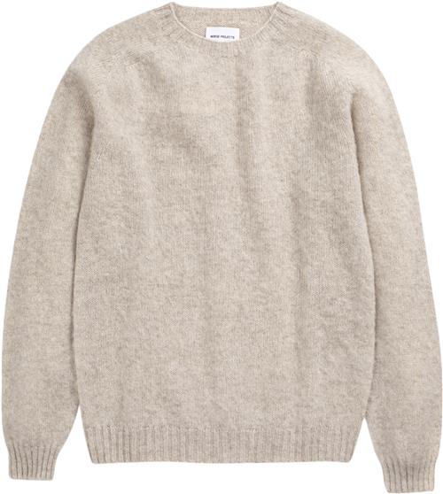 Norse Projects Birnir Brushed Lambswool Mand Oatmeal Sweaters Str L - hos Magasin