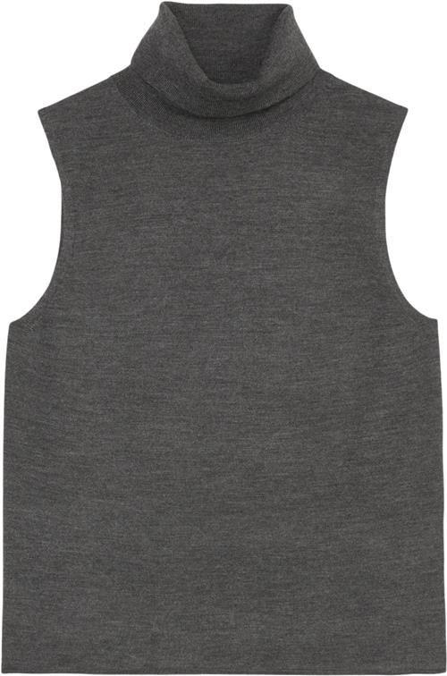 Se Marc O’Polo Pullover Sleeveless, Turtleneck Kvinde Deep Grey Melange Strikveste Str XS - hos Magasin ved Magasin