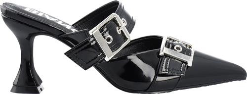 Se Bianco Biaglam Mule Double Buckle Patent PU Kvinde Black Højhælede Sandaler Str 40 - hos Magasin ved Magasin