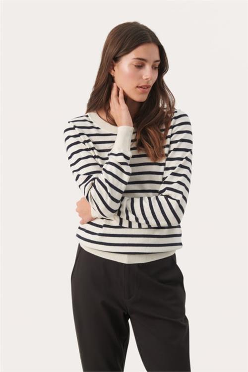 Part Two Gertiepw PU Kvinde Stripe, Navy Sweaters Relaxed Fit Str XS - hos Magasin