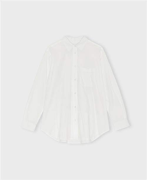 Moshi Moshi Mind Gaia Shirt Poplin Kvinde White Langærmede Skjorter Str L - Bomuld hos Magasin