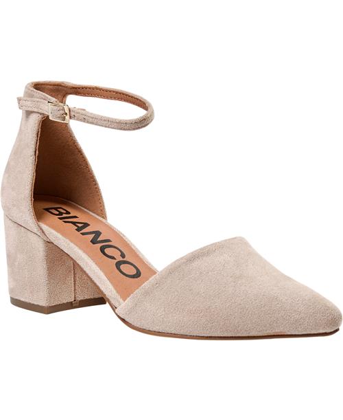 Se Bianco Biadevived Pump Micro Suede Kvinde Nougat Højhælede Sandaler Str 36 - hos Magasin ved Magasin