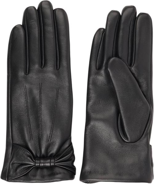 Lovelies Sondrio BOW Detail Leather Gloves With Cashmere Lining L - Handsker hos Magasin