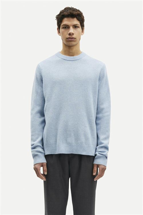 Samsøe Samsøe Isak Knit Sweater 15010 Mand Subdued Blue Sweaters Str L - hos Magasin