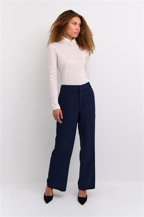 My Essential Wardrobe 29 THE Tailored Pant Kvinde Baritone Blue Bukser Med Lige Ben Str 42 - hos Magasin