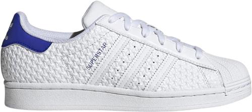 adidas Superstar Mand Ftwwht/ftwwht/lucblu Sneakers Str 42 2/3 - Læder hos Magasin