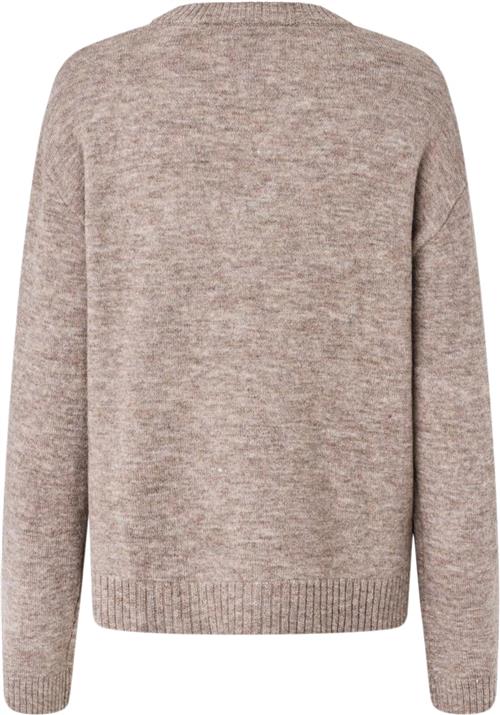 Modström Treemd Oneck Kvinde Beige Melange Sweaters Str L - hos Magasin