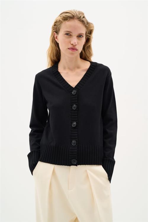 Se InWear Zauloiw Cardigan Kvinde Black Cardigans Classic Fit Str L - hos Magasin ved Magasin