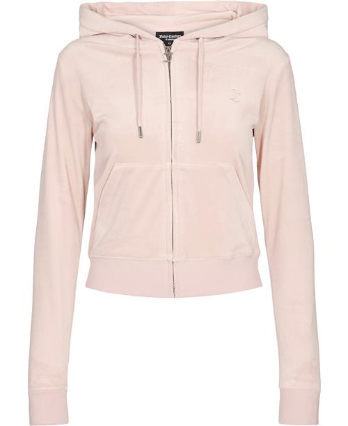 Juicy Couture Robertson Classic Velour Zip Trough Hoodie Kvinde Pale Pink Hættetrøjer Str S Velour - hos Magasin