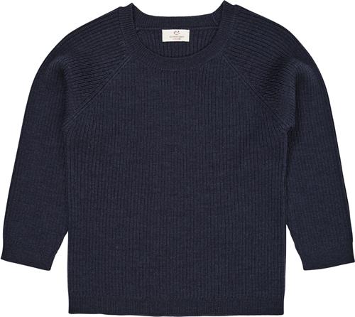 Copenhagen Colors Merino Classic RIB Blouse Kvinde Navy Sweaters Str 98 Merino - hos Magasin