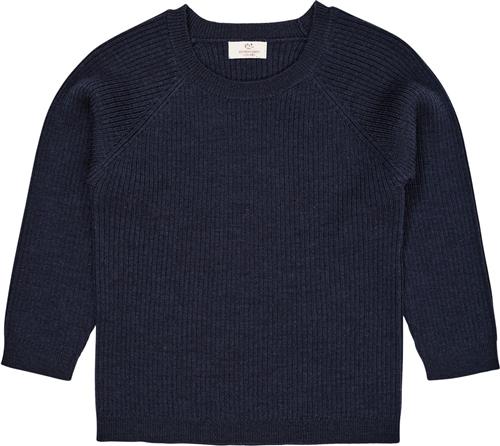 Copenhagen Colors Merino Classic RIB Blouse Str 98 Merino - Navy Strik hos Magasin