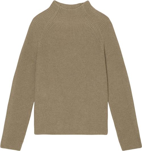 Marc O’Polo Pullover, Longsleeve, Standup Coll Kvinde Shaded Brown Melange Sweaters Str XS - hos Magasin