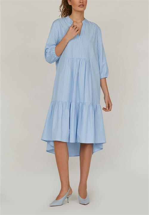 Love&Divine Love9586 Kvinde Blue Stripe Midi Kjoler Str S - hos Magasin