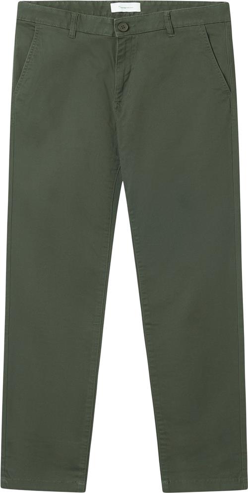 Knowledge Cotton Apparel Luca Slim Twill Chino Pants Gots/vegan Mand Grøn Casual Bukser Straight Fit Str 30/34 - hos Magasin