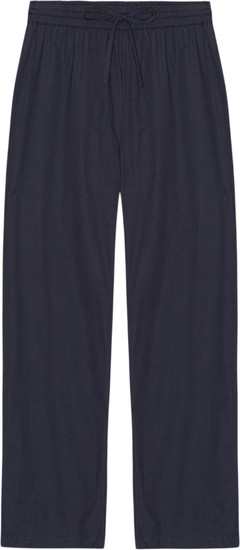 Se Moshi Moshi Mind Moon Pants Poplin Kvinde Dark Navy Bukser Med Brede Ben Str S - hos Magasin ved Magasin