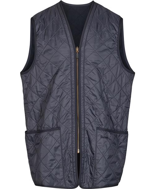 Se Barbour Polarquilt Waistcoat/zipin Liner Mand Blå Veste Str L - hos Magasin ved Magasin