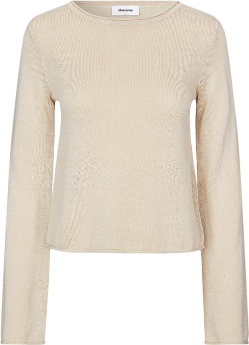 Modström Ivonnemd Flared Oneck Kvinde Summer Sand Sweaters Str XS - hos Magasin