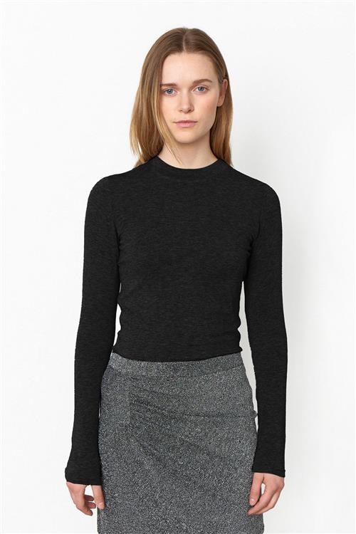 Se Second Female Matima Oneck Tee Kvinde Black Langærmede T-shirts Str XL - Merino hos Magasin ved Magasin