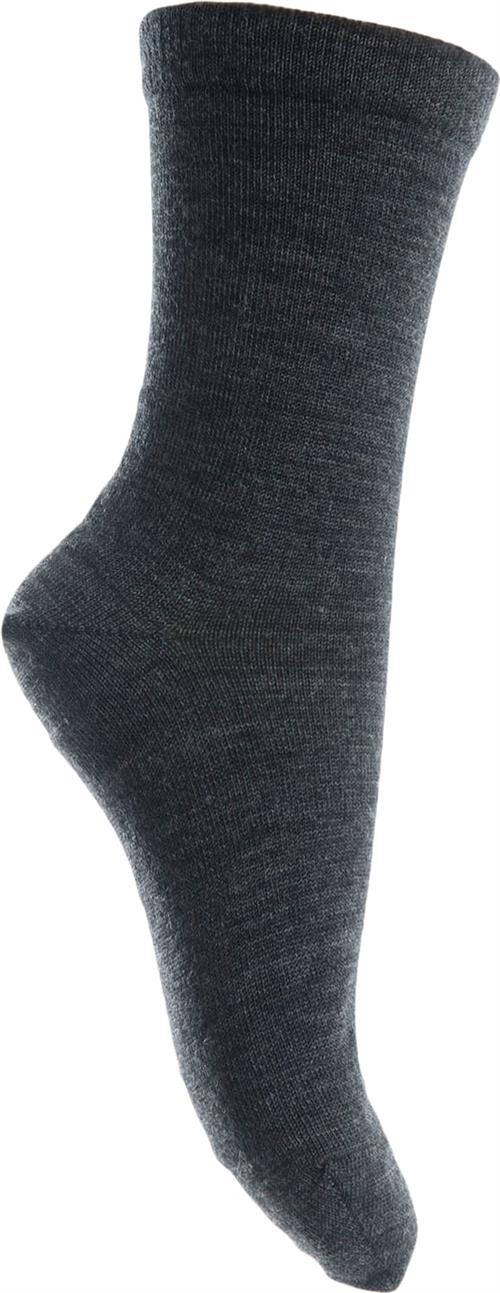 mp Denmark Ankle Plain Wool/cotton Str 22/24 - Grå Strømper Bomuld hos Magasin