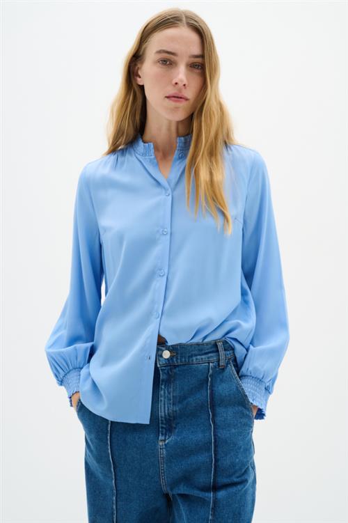 InWear Muxieiw Shirt Kvinde Crispy Blue Langærmede Skjorter Regular Fit Str 42 - hos Magasin