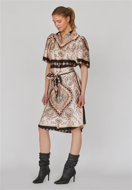 SisterS Point Ellal.SS Kvinde Black Paisley Midi Kjoler Str XS - hos Magasin