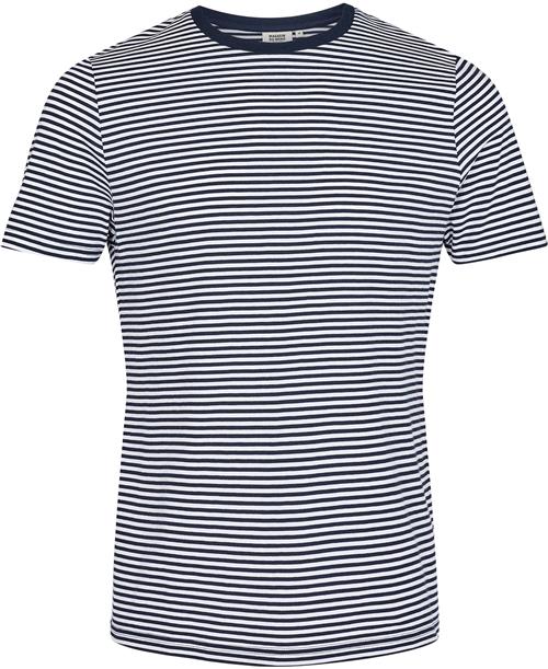 Se Magasin du Nord Collection Magasin Marvin Stripe Tshirt Organic Gots Mand Navy Blazer / Bright White Stripe Kortærmede Tshirts Str L Bomuld ved Magasin