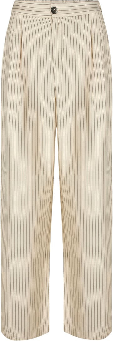 Modström Isabelmd Pants Kvinde Summer Sand Pinstripe Bukser Med Lige Ben Str L - hos Magasin