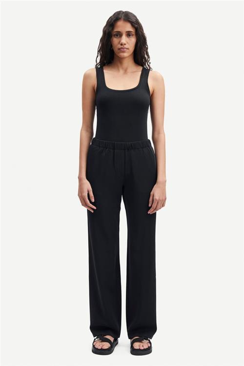 Samsøe Samsøe Hoys Straight Pants 7331 Kvinde Black Bukser Med Lige Ben Str S - Polyester hos Magasin