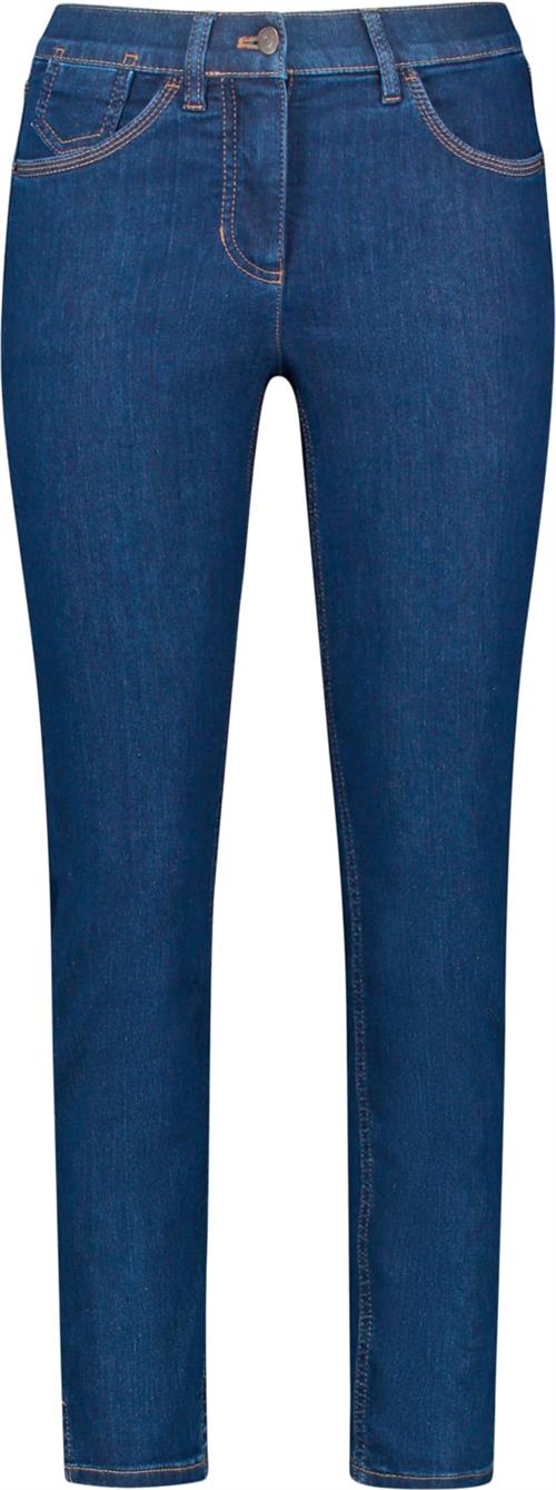 Gerry Weber Jeans Cropped Kvinde Blue Denim Skinny Jeans Str 40R - Denim hos Magasin