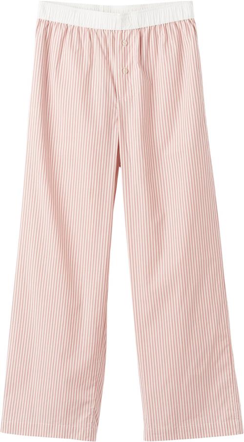 By Malene Birger 06353119 Kvinde Pink Stripe Bukser Med Brede Ben Str 34 - Bomuld hos Magasin