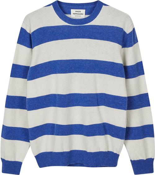 Mads Nørgaard - Copenhagen Eco Wool Stripe Kasey Sweater Kvinde Blå Og Hvid Med Striber Sweaters Str XS - hos Magasin