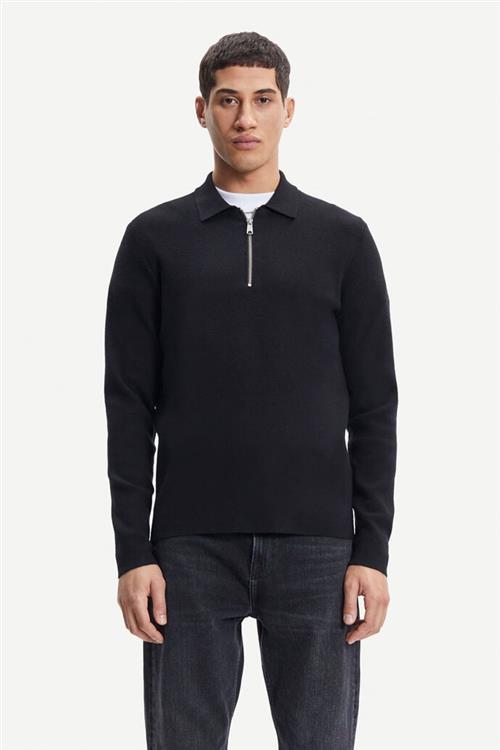 Se Samsøe Samsøe Guna Half zip 10490 Blacks Mand Black Sweaters Str XL - Viskose hos Magasin ved Magasin