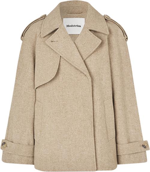 Modström Esmundmd Twill Jacket Kvinde Beige Twill Melange Blazere Str XL - hos Magasin