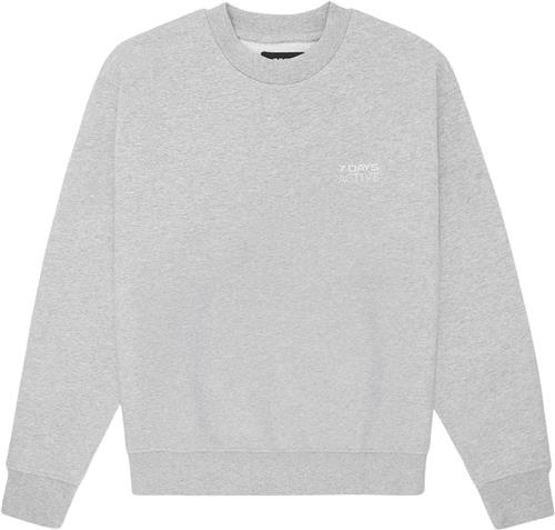 Se 7 Days Active Organic Fitted Crewneck Kvinde 022 Heather Grey Sweatshirts Str XS - hos Magasin ved Magasin