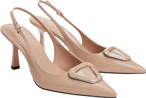 MANGO Patent Leathereffect Slingback sho Kvinde Lt-pastel Pink Slingbacks Str 40 - hos Magasin