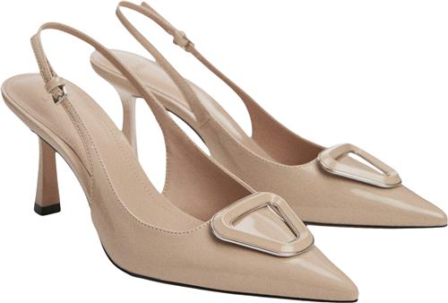 MANGO Patent Leathereffect Slingback sho Kvinde Lt-pastel Pink Slingbacks Str 35 - hos Magasin