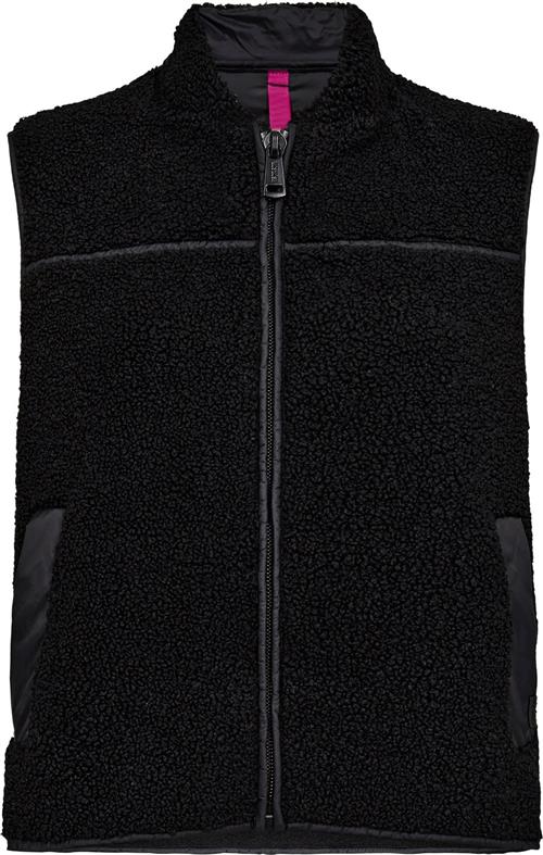 Mos Mosh Mmrowe Teddy Waistcoat Kvinde Black Veste Str S - hos Magasin