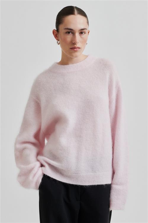 Second Female Brook Mohair Blend Knit Drop Shoulder Oneck Kvinde Festival Bloom Sweaters Str XS Mohair - hos Magasin