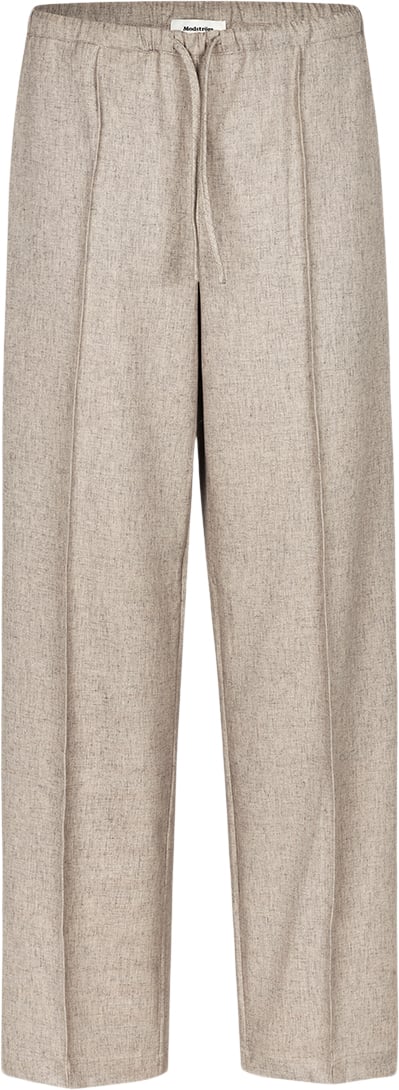 Modström Kalemmd Pants Kvinde Beige Melange Bukser Med Lige Ben Str XL - hos Magasin