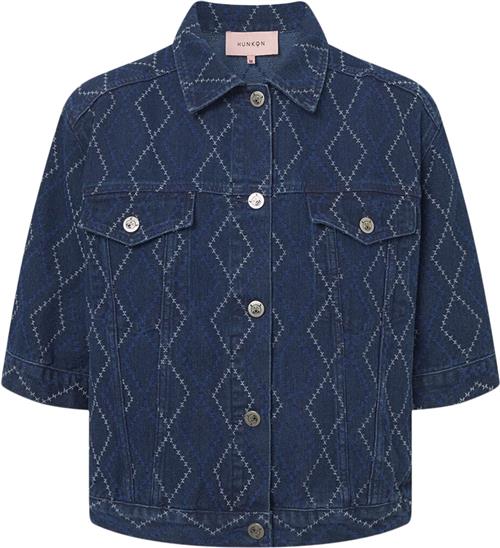 HUNKØN Trinity Jacket Kvinde Dark Denim Overgangsjakker Str XS - Denim hos Magasin