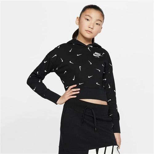 Nike Sportswear Cropped French Terry Haettetroje 128-137 / S - Sweatshirts & Hættetrøjer Bomuld hos Magasin