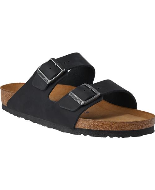 Birkenstock Arizona NU Oiled SFB Kvinde Sort Flade Sandaler Str 41 - hos Magasin